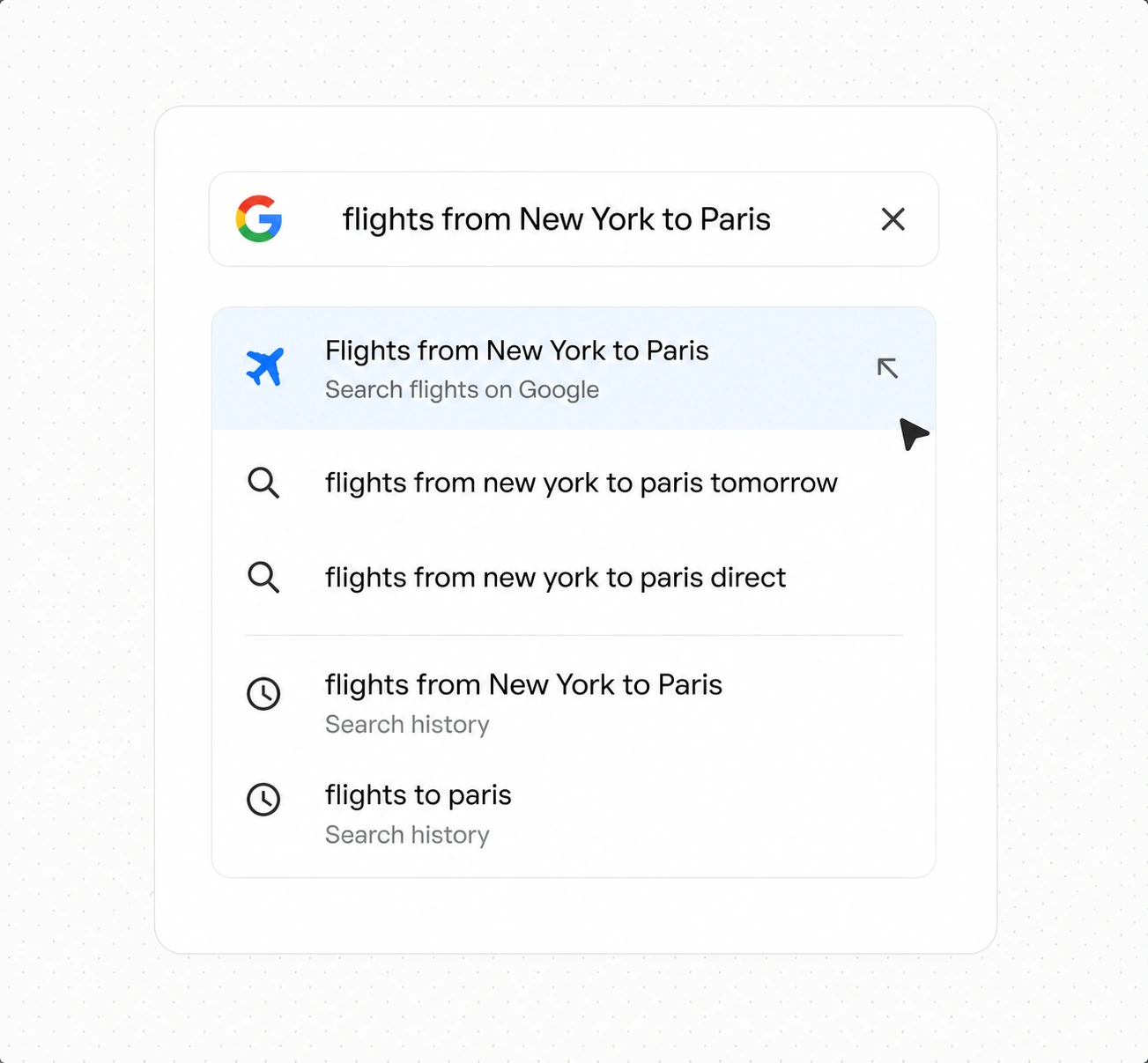 Google Flights で検索