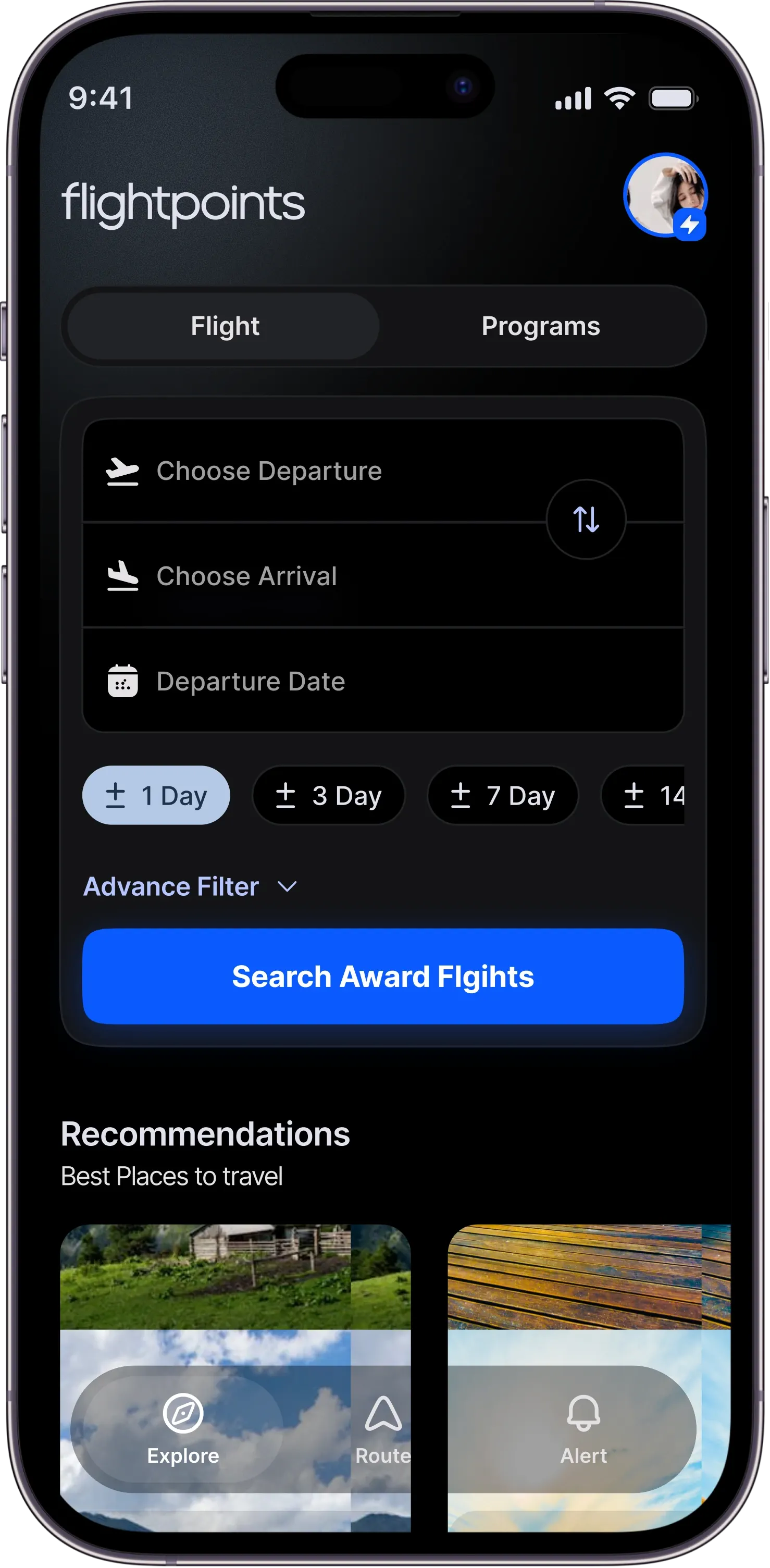 Flightpoints mobile app