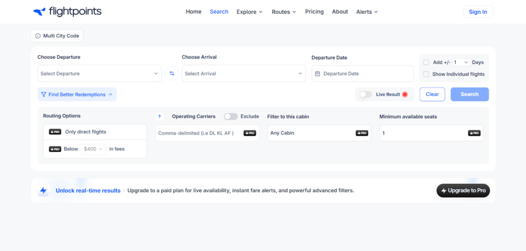flightpoints - award flight search tool