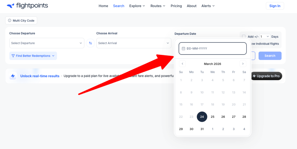 flightpoints - Award search tool