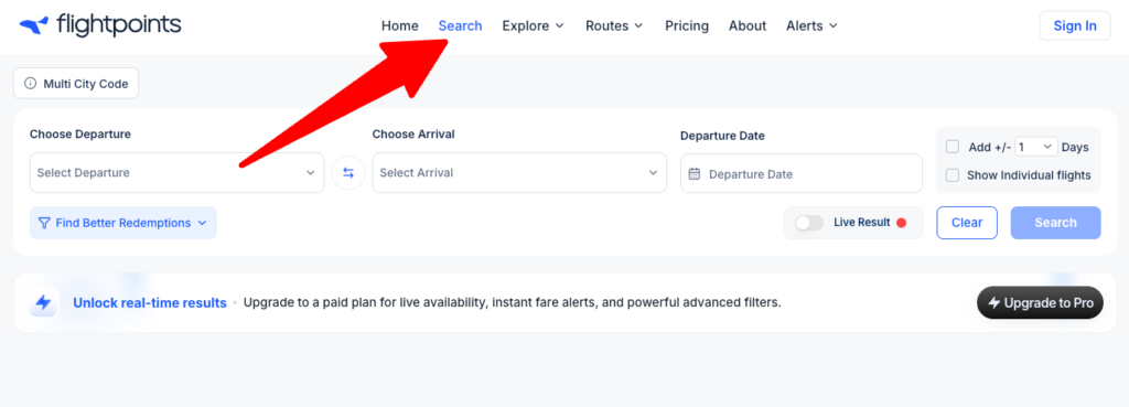 flightpoints - Award search tool