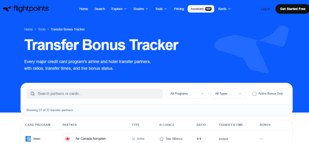 Credit Card Transfer Bonus Calculator